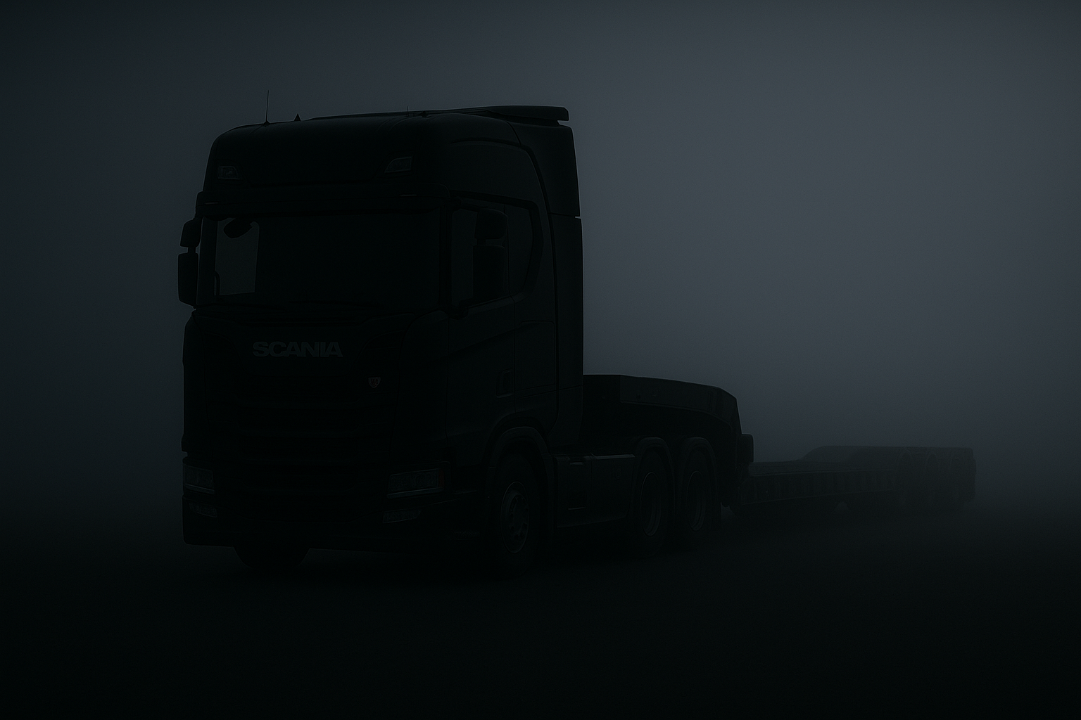 Scania V8 z naczepą niskopodwoziową RC Resto Cars